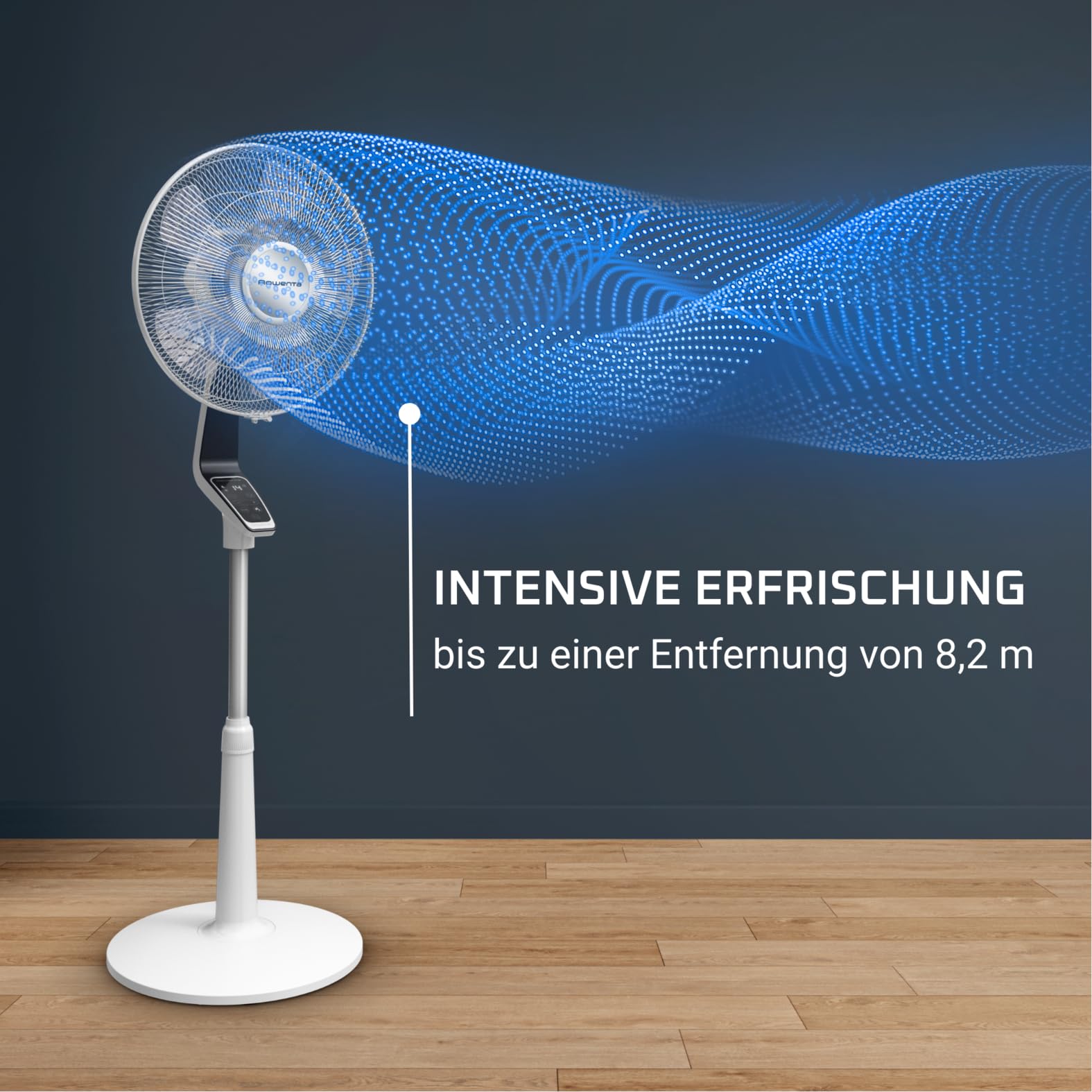 Rowenta Standventilator Turbo Silence Extreme, 14 Geschwindigkeitsstufen, 32 dB Silent Night Modus, Fernbedienung, Oszillation, höhenverstellbar, Luftzirkulation bis 8,2 m, weiß, VU5690F0