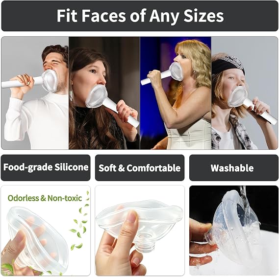 TroyStudio Vocal Dampener, Food-Grade Soft Silicone Voice Silencer for Singing Practice, Warm-up, Up to 32dB Noise Reduction, Odorless Stress Relief Scream Jar Shouting Vase, Soundproof Mask
