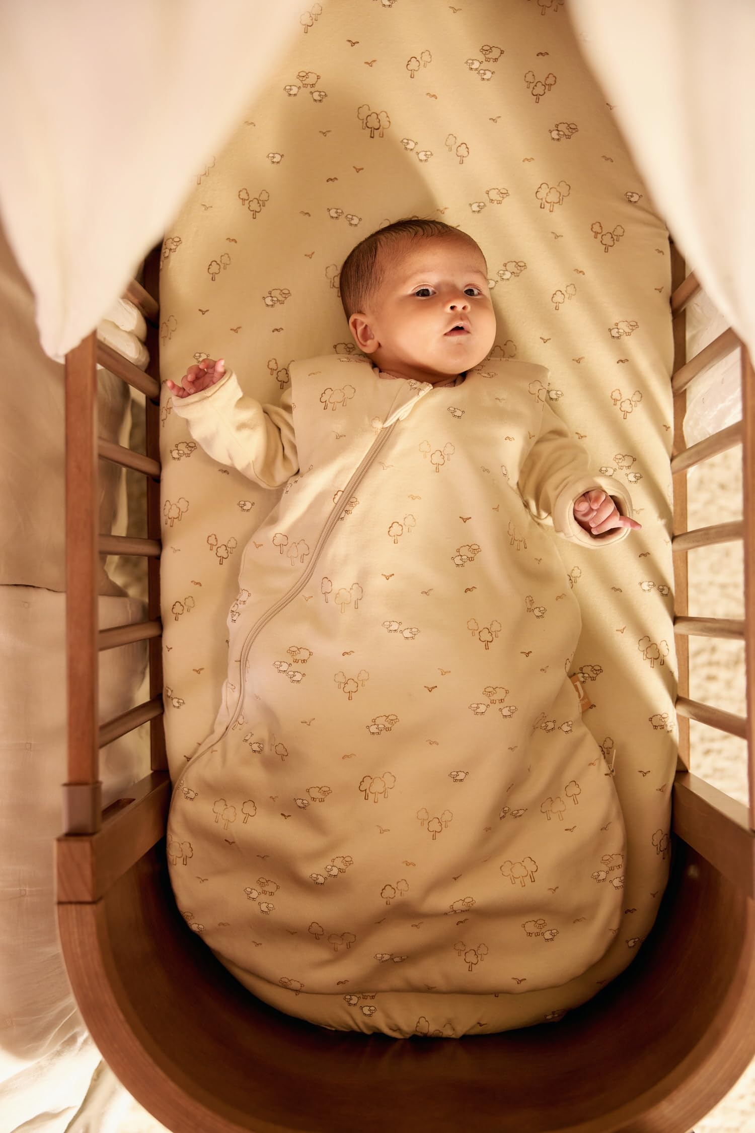 Jollein Schlafsack Baby Newborn - 60 cm - Geeignet für 4 Jahreszeiten - 3 in 1 Babyschlafsack - Oeko-Tex Zertifiziert - Woolly