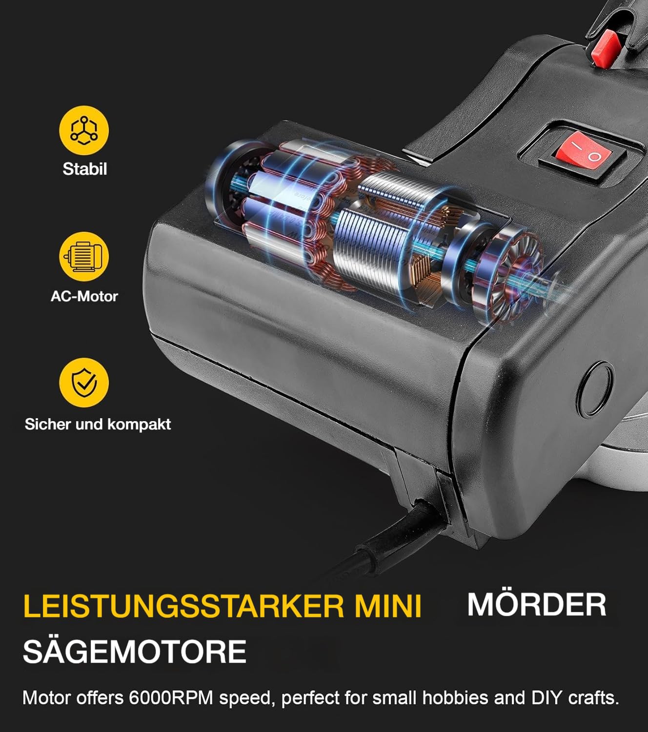 Sbestily Mini Gehrungssäge Elektrisch, Kappsäge Metallgehrungssäge Klein