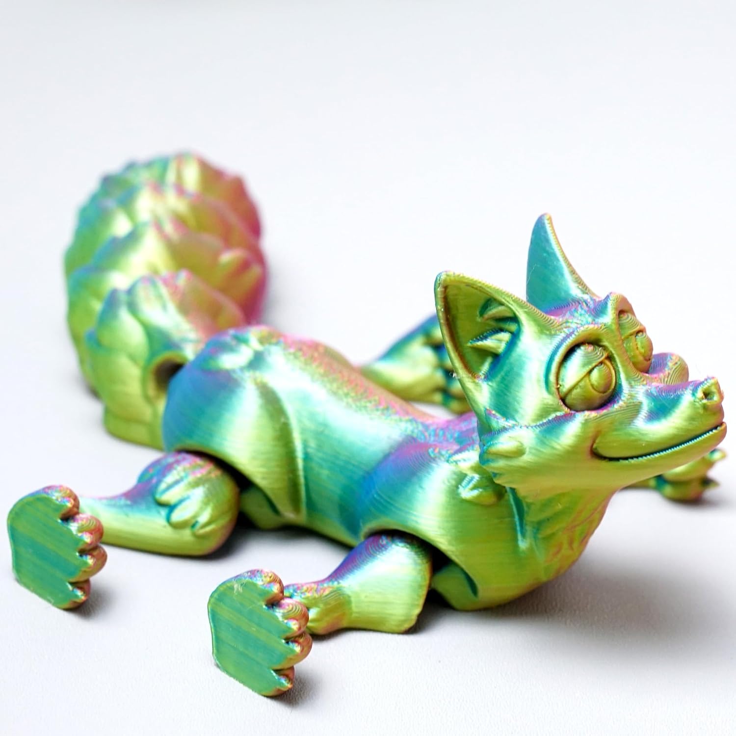 3D Printed Fox Model,Flexible Realistic Articulated Animal Fidget Toys,Mystery Figurines Gifts for Easter,Executive Desk Funny Décor and Festival Collectible,Easter Basket Stuffers (RYB)