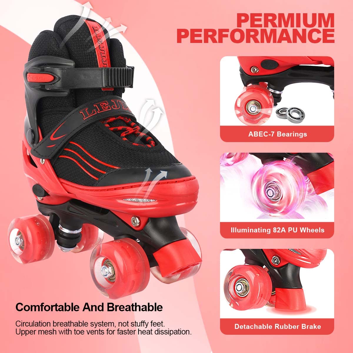 Pattini a rotelle per ragazze e ragazzi pattini a rotelle regolabili per bambini pattini a rotelle leggeri per bambini, adatti per uso interno ed esterno
