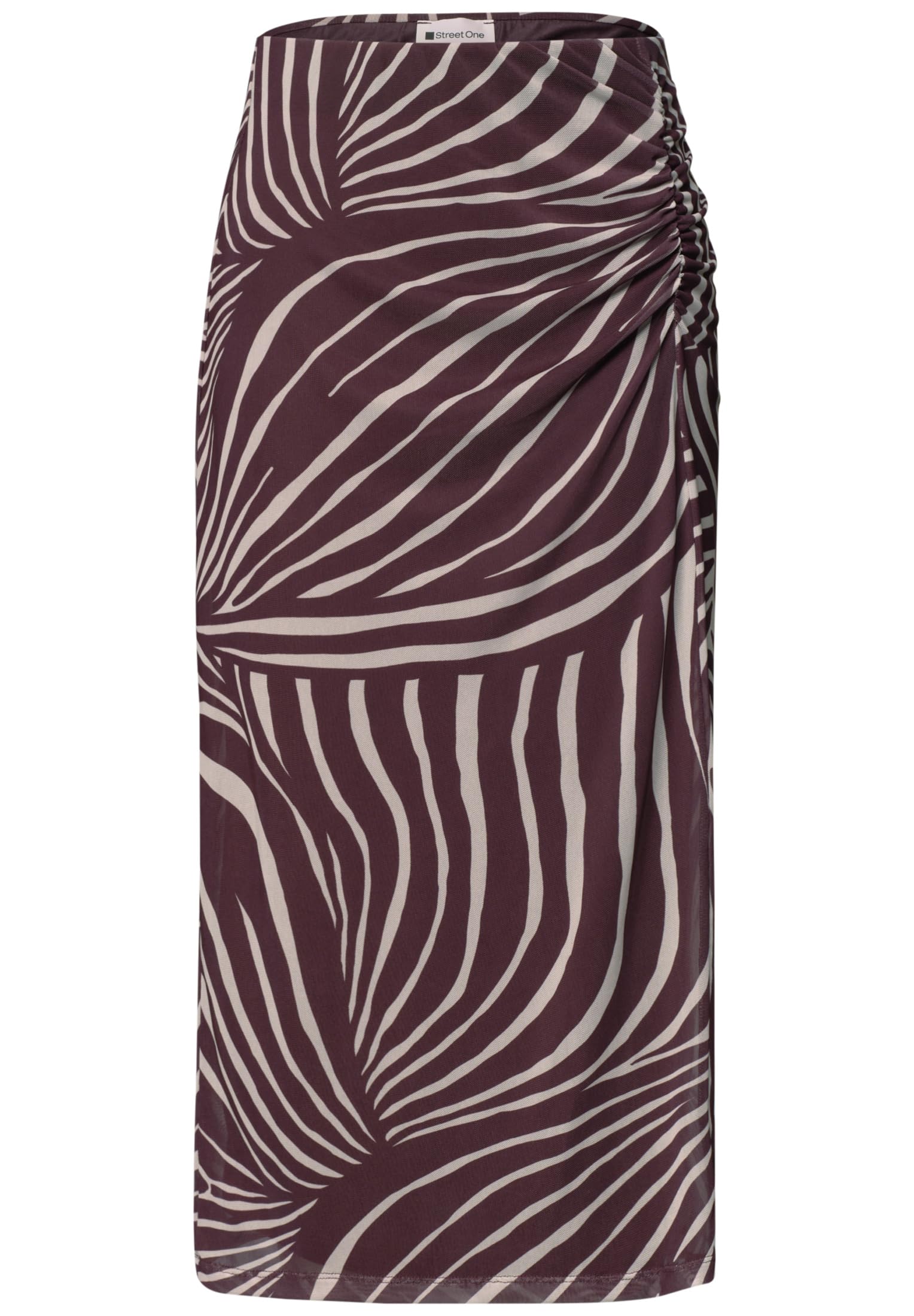 Street One Midi-Rock aus Mesh mit Print Rustic Rouge 38