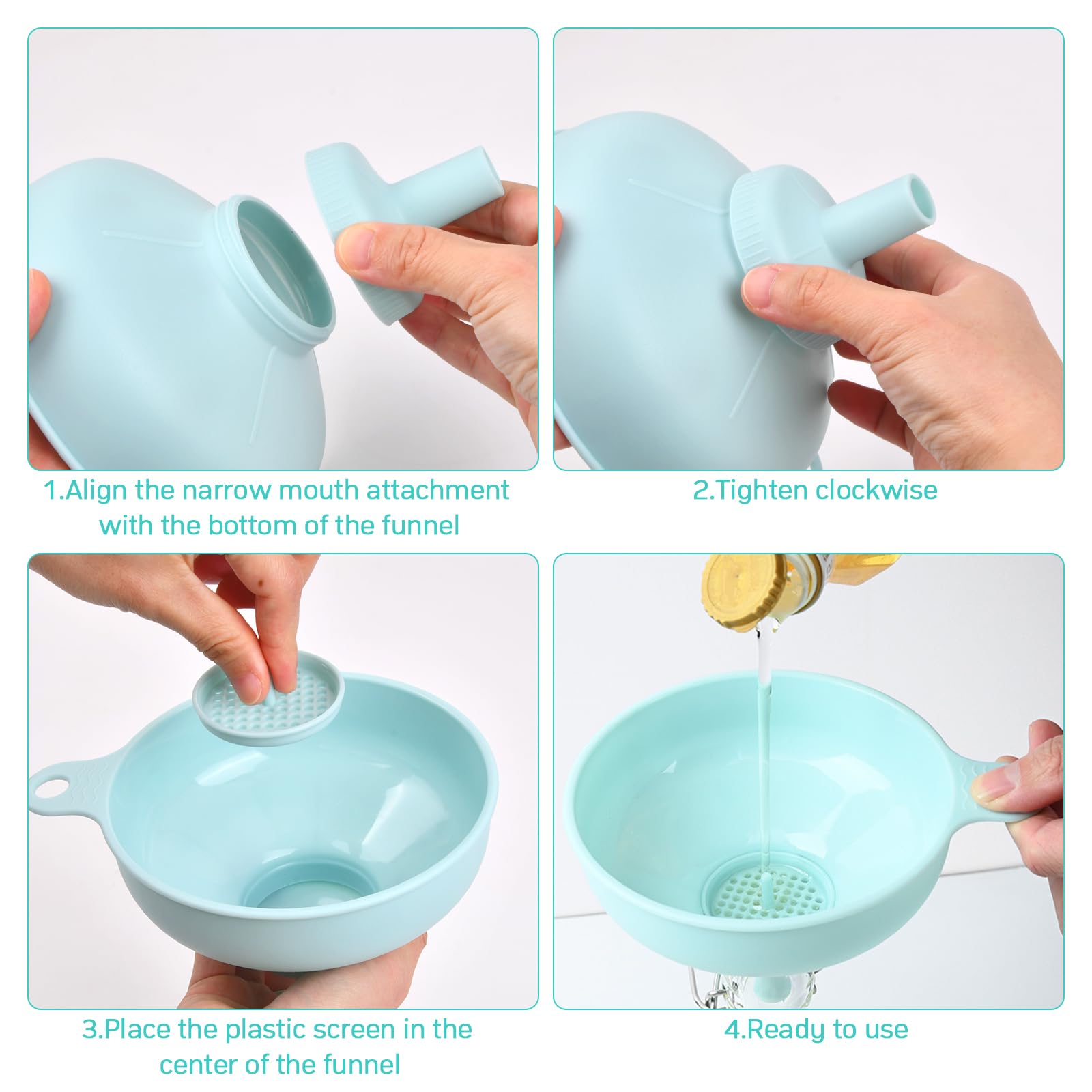 Entonnoir à Large Ouverture En Acier Inoxydable - Avec Poignée - Pour