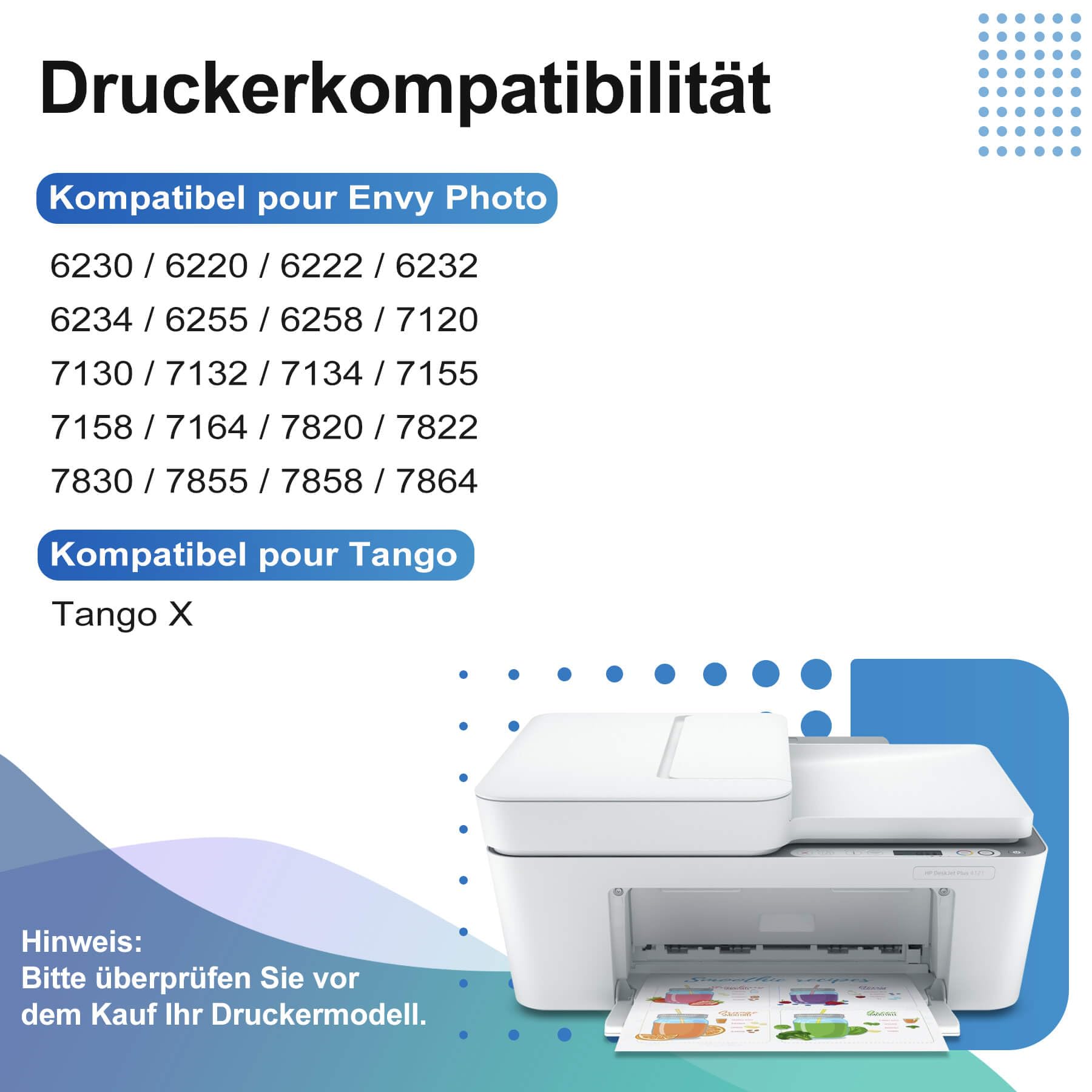 303XL Wymiana kaset drukarki HP 303 Zestaw drukarki wielokrotnej HP 303 XL Czarny dla HP Envy Photo 6230 7830 6232 7900 6220 7134 6234 7800 7130 Tango X(2 Czarny)
