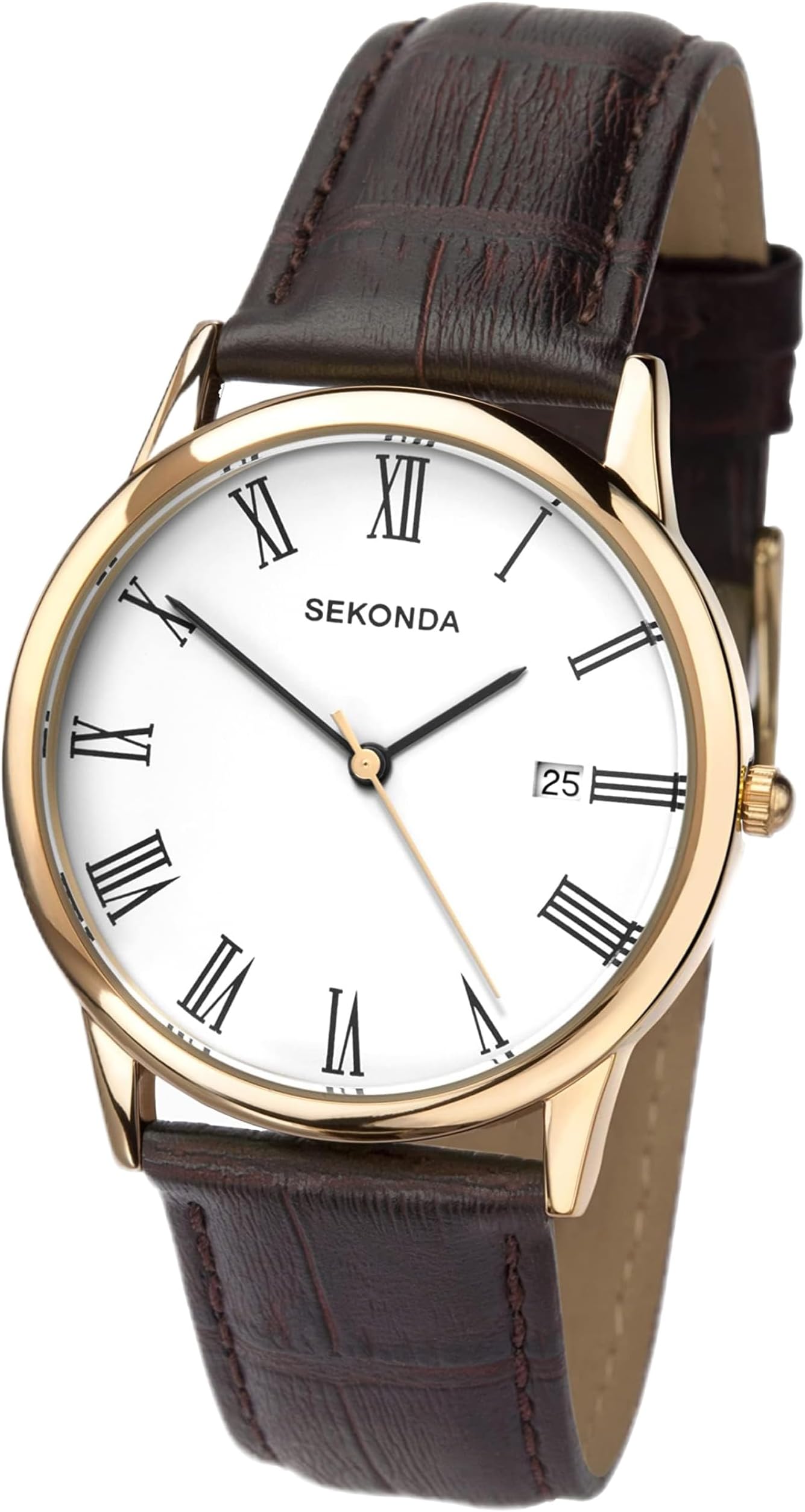 Classic Brown Leather Strap Watch 3676