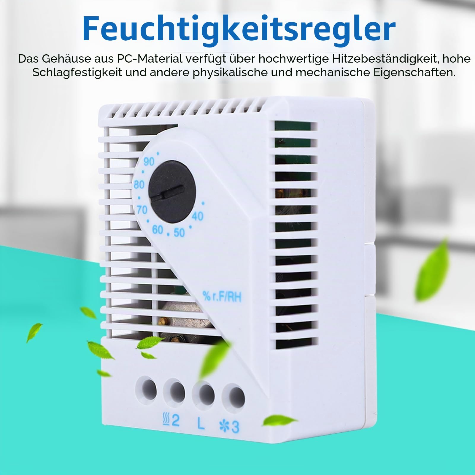 MFR012 Mechanischer Feuchtigkeitsregler Hygrostat Heizlüfter mit PC-Material Gehäuse für TV-Schrank Feuchtigkeitsregler (MFR012)