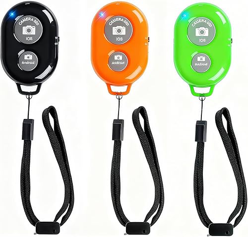AOQIYUE - Obturador remoto inalámbrico para teléfonos celulares y tabletas (paquete de 3), control remoto Bluetooth para control de cámara