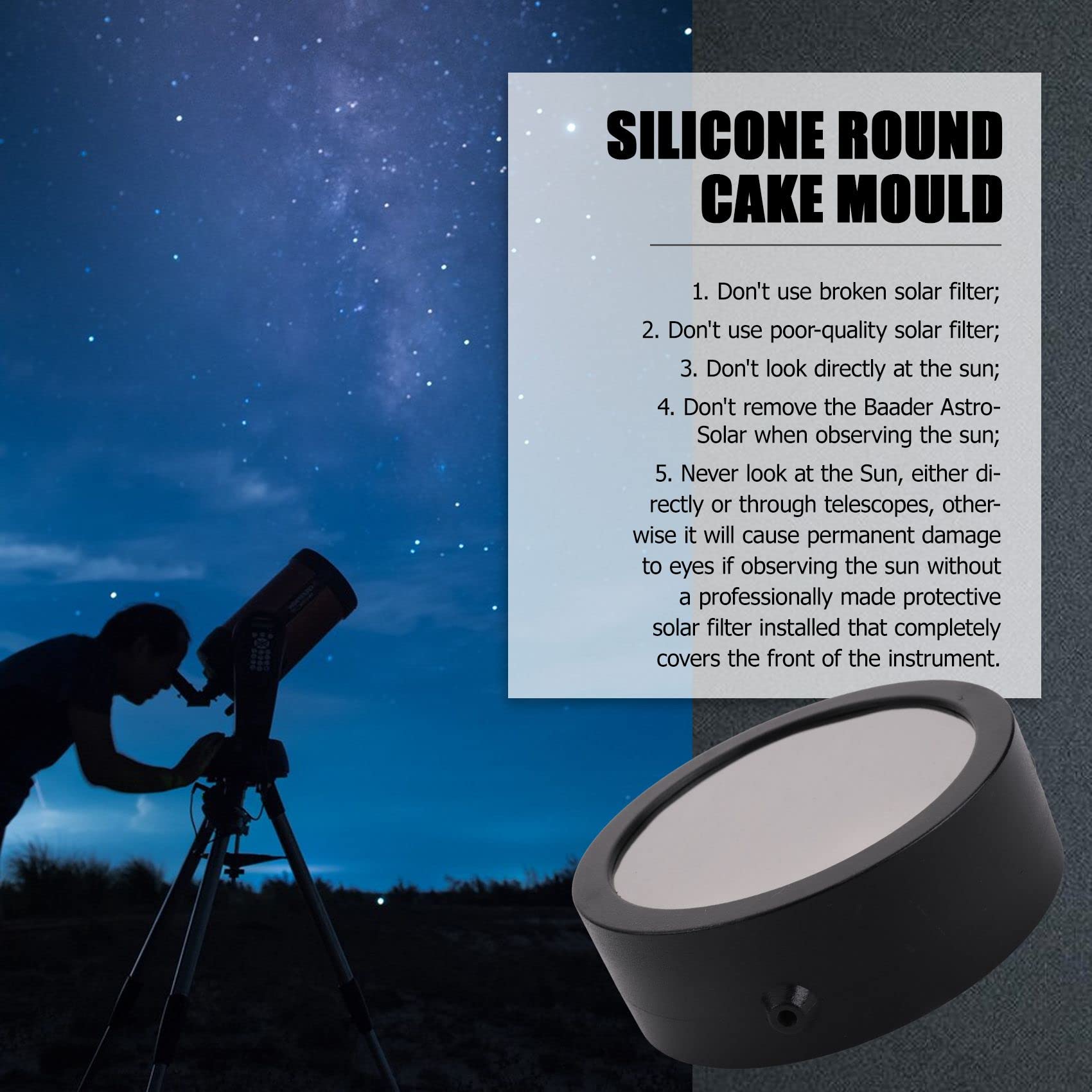 Filtre de Couverture de Lentille D'Objectif de Film Solaire RéGlable Cadre 86-117Mm et Accessoires de TéLescope Astronomique à Film Solaire