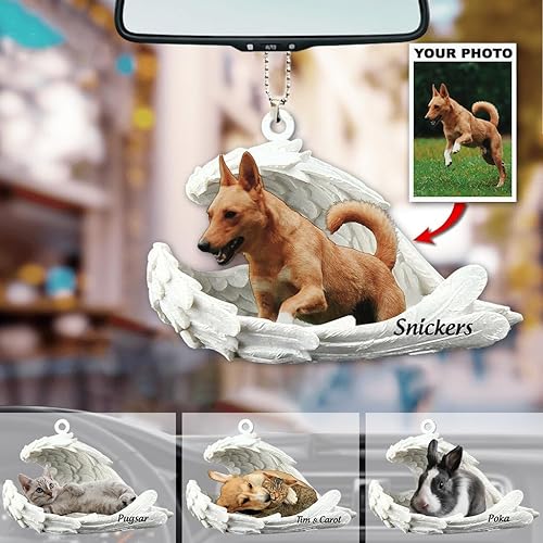 Miniatura 2 de Adorno personalizado para automóvil de mascota, foto personalizada, adorno de perro, adorno conmemorativo para perro, adorno personalizado con