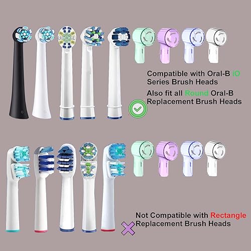 Miniatura 4 de ASYH 8 cabezales de cepillo de dientes a prueba de polvo, compatible con Oral B iO Series Pro 1000, 1500, 5000, 7500, cabezal de cepillo de dientes
