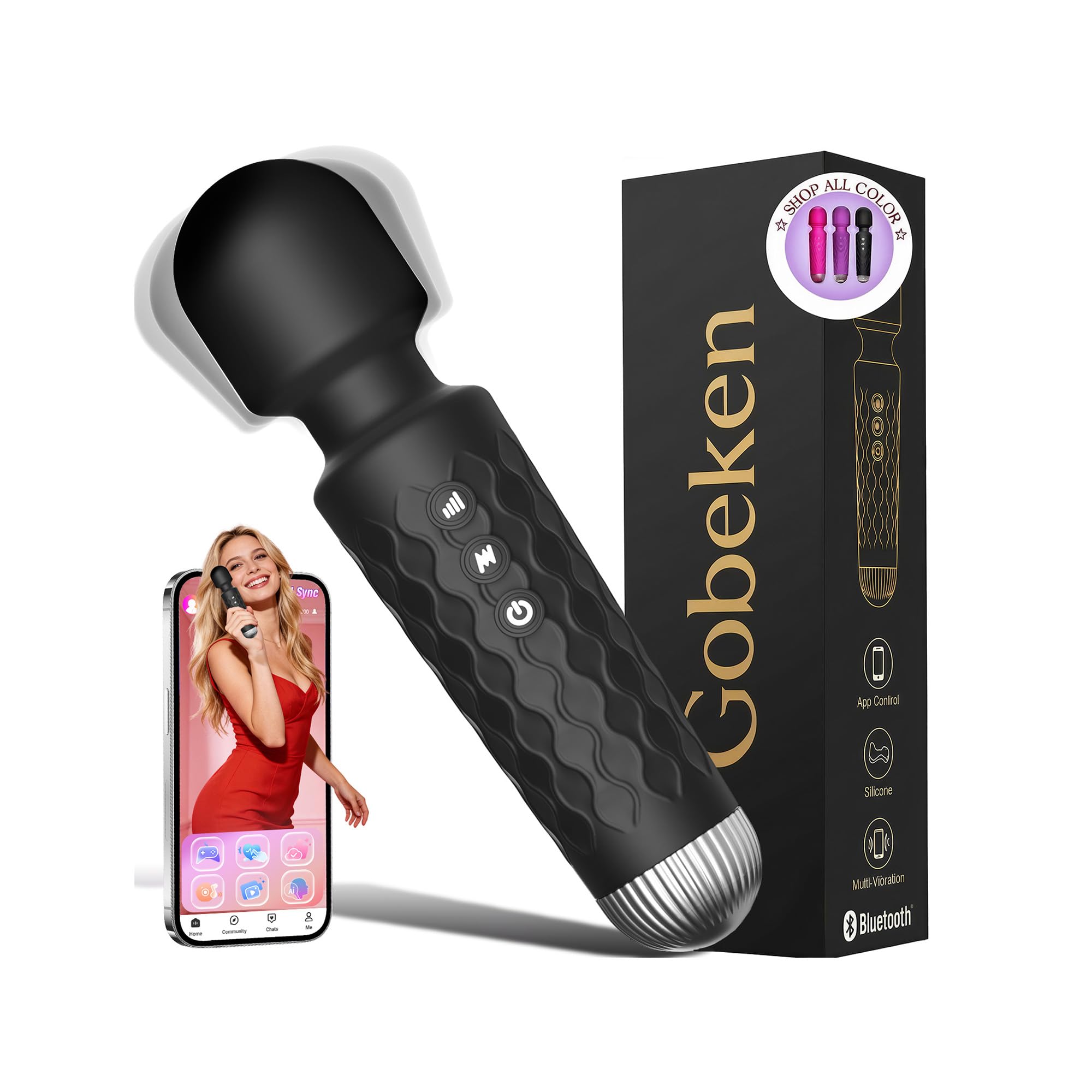 kitzler sexspielzeug Gobeken Vibrator Vibration für frauen, Dildo APP-Steuerung, Sex Spielzeug  für die Frau Paare Männer 10 Intensitäten, Vibratorensets für frauen 20  Frequenzen Sex Toys Massagestab Massage Schwarz : Amazon.de: Drogerie &  Körperpflege