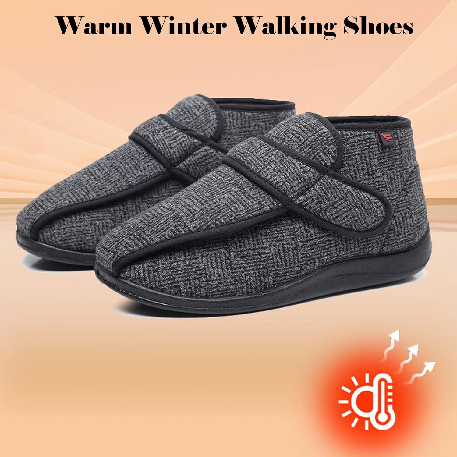 bumuam Mens Diabetic Edema Shoes Extended Widths,Adjustable Extra Wide Shoes Swollen Feet Diabetic Edema Boots Slippers Indoor Outdoor Sandals Unisex Women 8.5