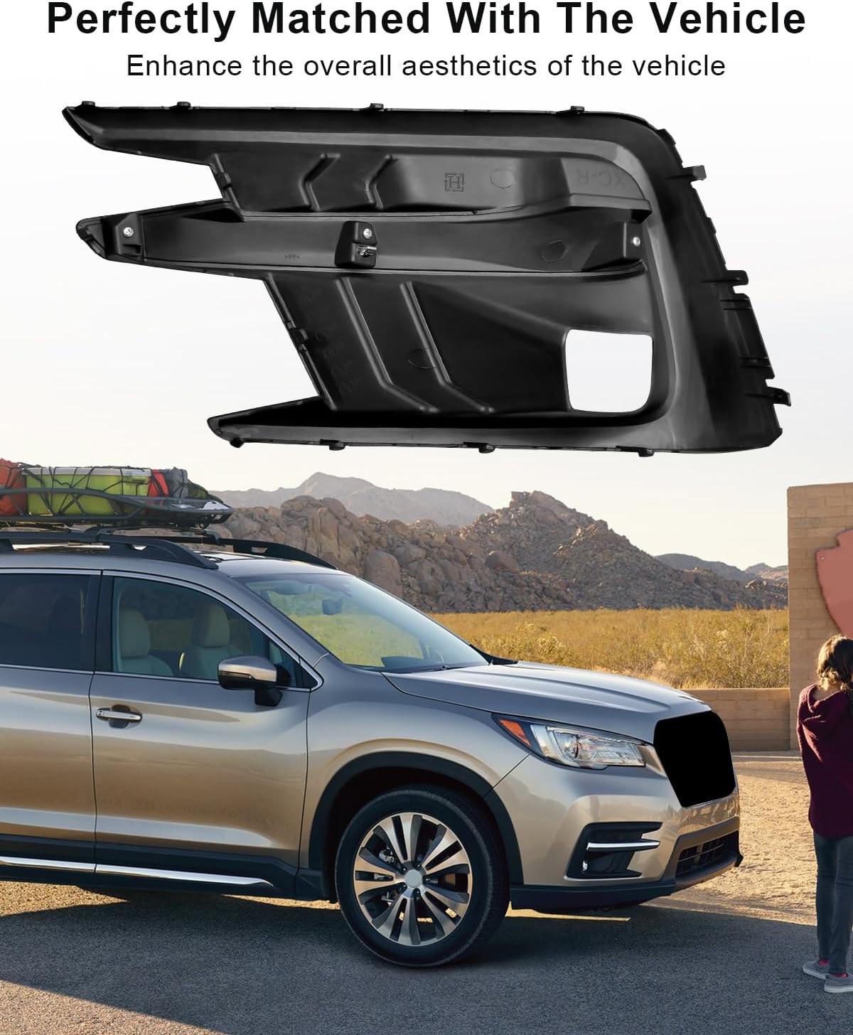 Front Bumper Fog Light Lamp Cover Fit for Subaru Ascent 2019-2022, Passenger Side Fog Lamp Cover Replace SU1039134 57731XC08A