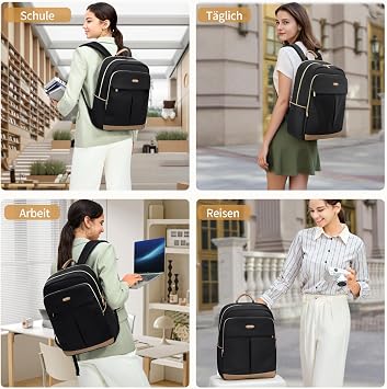 VNINE Backpack Womens,16 Inch Laptop Travel Work Rucksack,Fashion Waterproof Computer Back Pack for Work College Teacher Uni School Travel