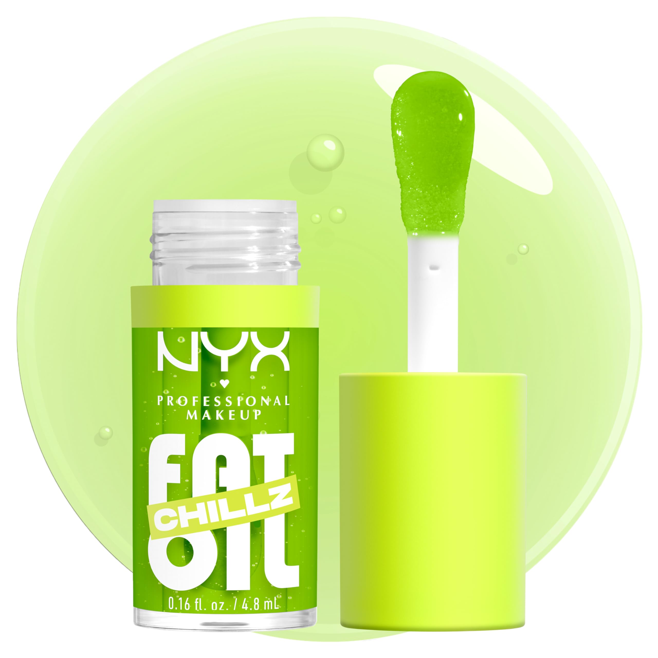 Fat Oil Chillz Lip Gloss, Lip Oil Hybrid for Shine and Hydration with a Non-Sticky Finish, Kiwi Freezie