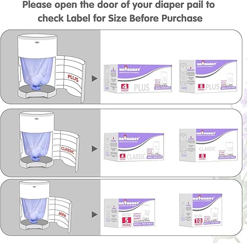 Miniatura 3 de Recambios compatibles con bolsas de pañales Dekor Classic paquete de 4 forros de cubeta de pañales con aroma a lavanda