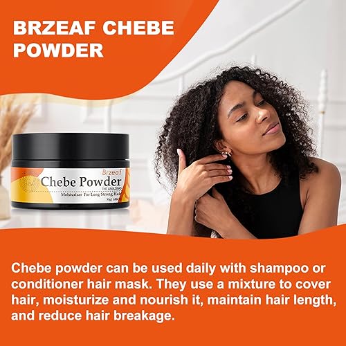 Miniatura 6 de Brzeaf Auténtico polvo Chebe tradicional para el crecimiento del cabello, súper hidratante y acondicionador profundo del cabello, polvo para todo