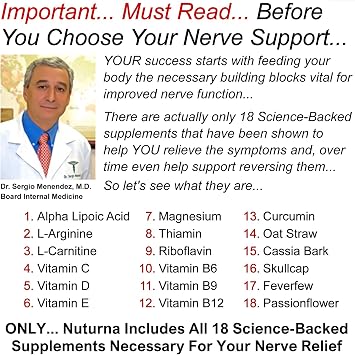 Neuroturna Support Supplement with 1200 mg Pure Alpha Lipoic Acid - Maximum Strength Formula with ALA + Vitamins + Minerals + Herbs - Best Natural Support - 180 Capsules