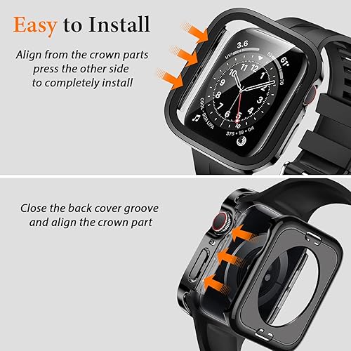 Miniatura 5 de Amizee Funda 2 en 1 compatible con Apple Watch Series 6 SE Series 5 Series 4 de 1.575 pulgadas (1.575 in), con protector de pantalla integrado,