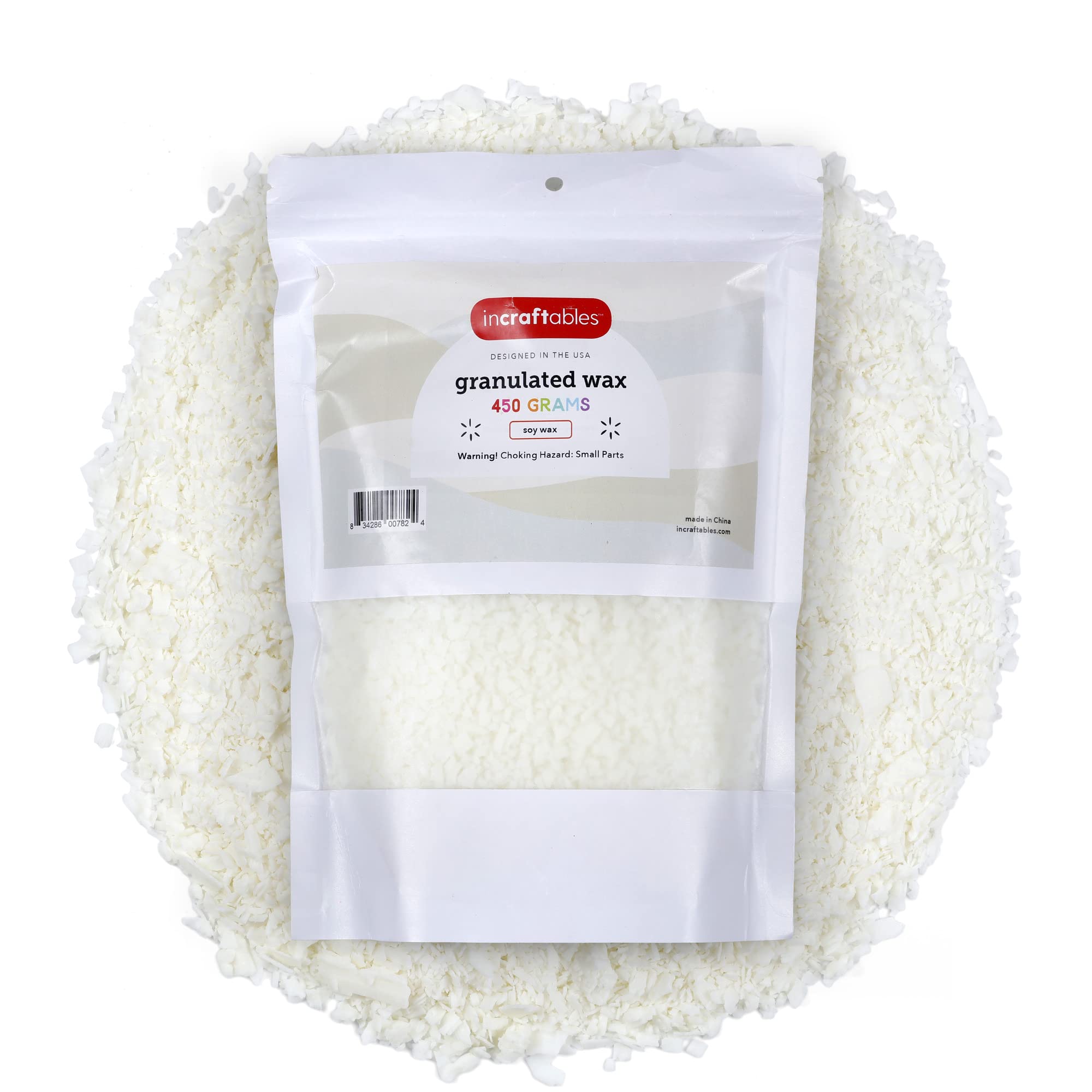 Incraftables Soy Candle Wax for Candle Making (450g). Best Soy Wax for Candle Making. Granulated Bulk Candle Wax Refill. Wax Flakes for Candle Making Kit. DIY Candle Making Supplies for Kids & Adults