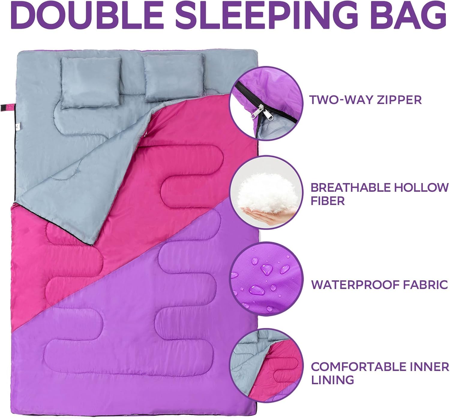 Two Person Sleeping Sleeping Bag Double Size Sleeping Bag Queen