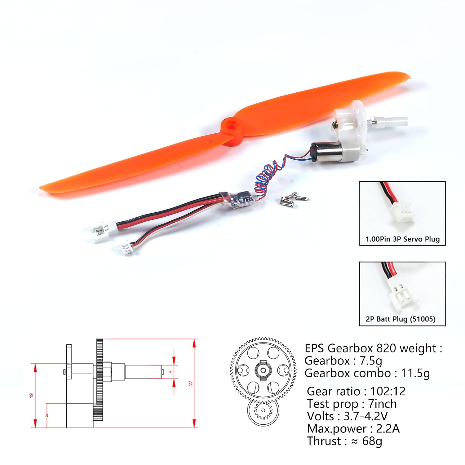 RC Micro Brush Motor EPS820 Quadcopter DIY Motor Strong-Magnetic Coreless Brushed Motor (EPS820 Combo)