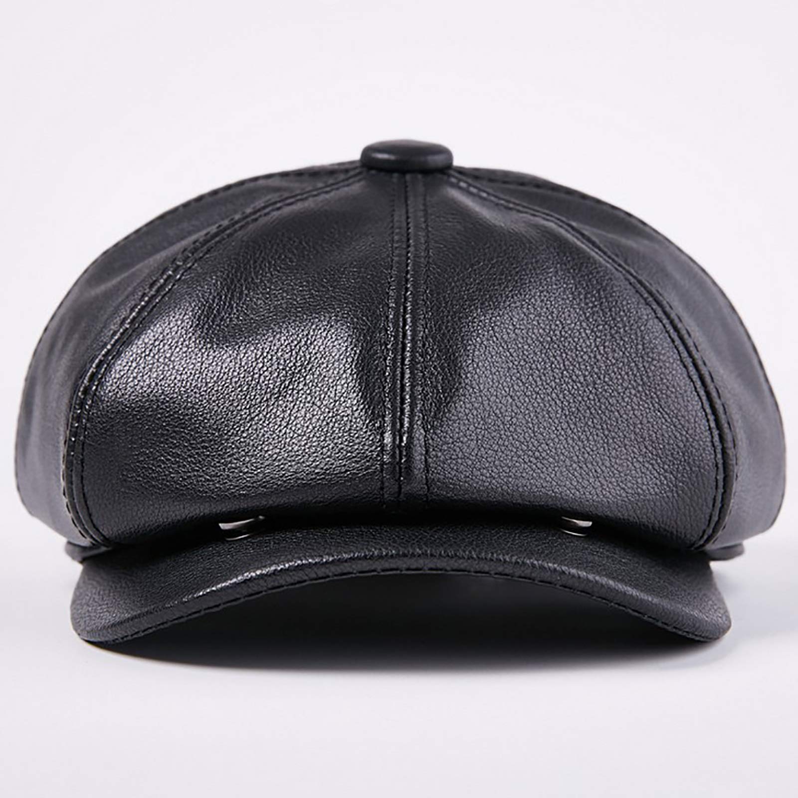 Sombreros de invierno, hombres cuero boina de cuero vintage sombrero octagonal otoño invierno sombrero de golf