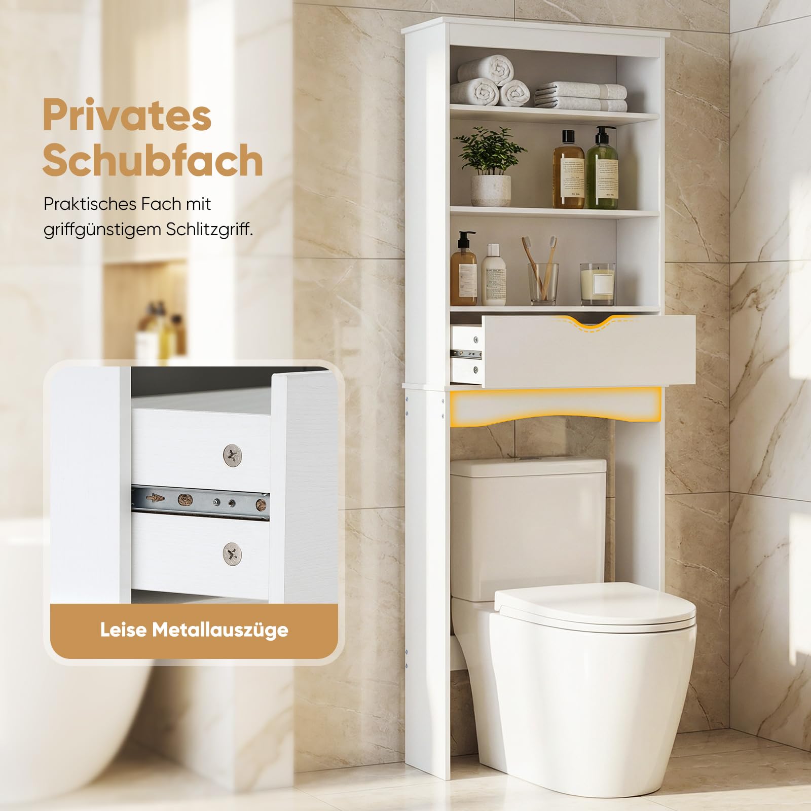 HOKEEPER Badschrank Weiß
