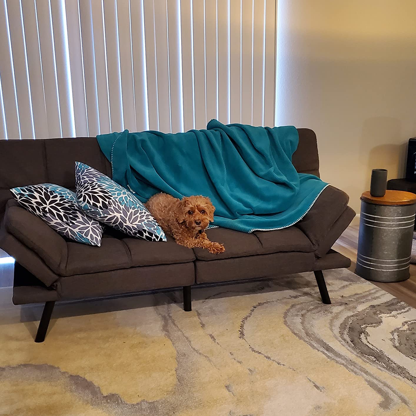 43/mo Finance Opoiar Faux Leather Sleeper Sofa,Memory Foam Futon