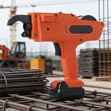 Automatic Rebar Tying Machine - Cordless Rechargeable Rebar Tie Gun, for Steel Bar Binding, Construction & Building Site Reinforcement Work