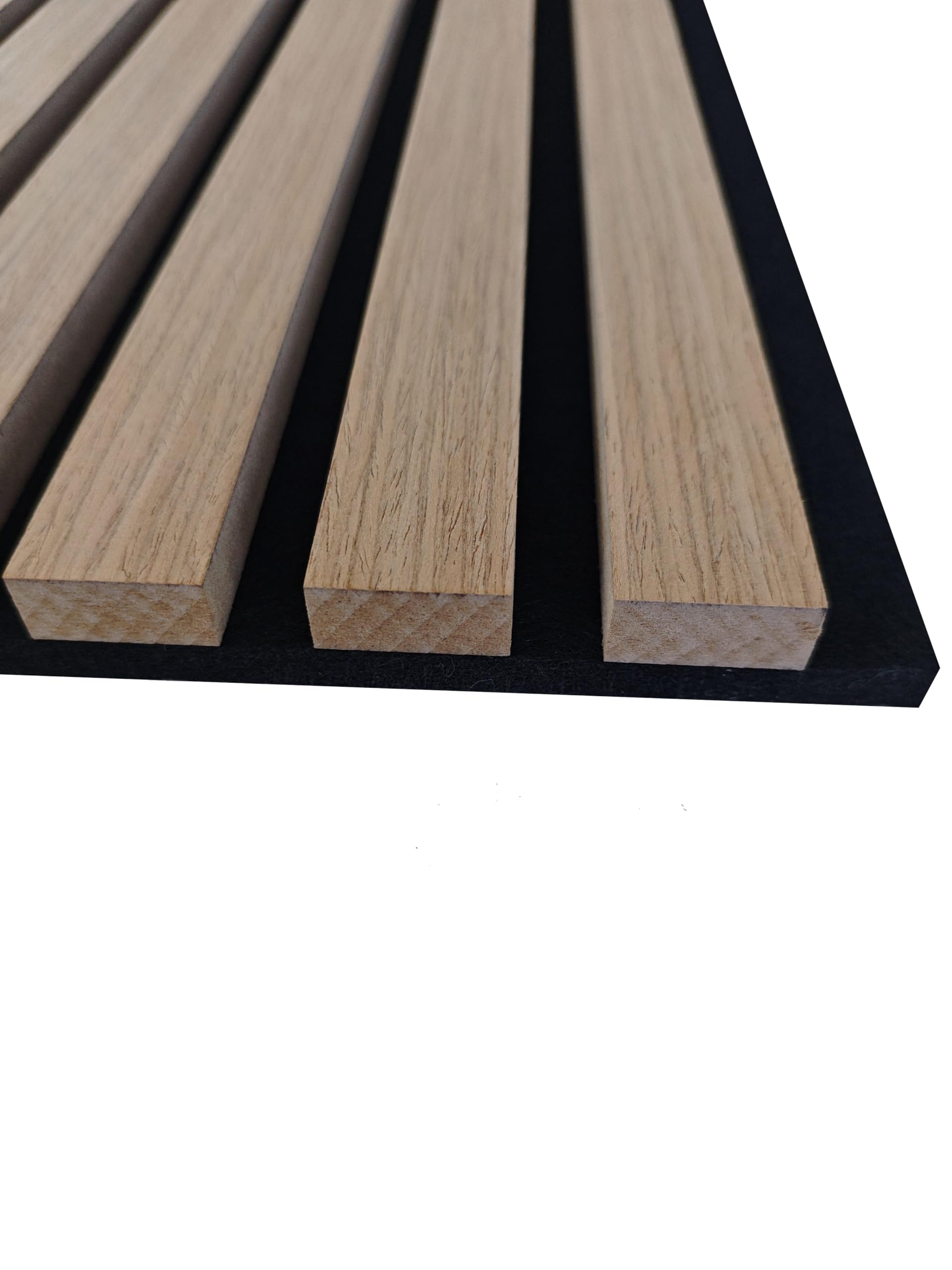 Lot de 2 - 260×30cm panneaux muraux acoustiques MDF Chêne foncé | Panneau acoustique mural pour studios, salons, bureau, comptoir - Fond feutrine noir