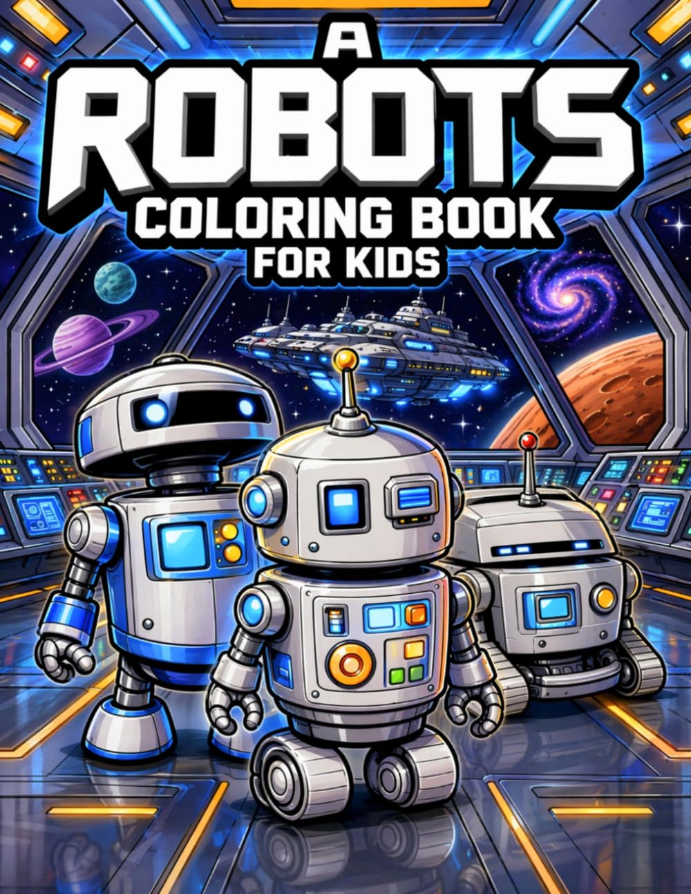 A Robots Coloring Book for Kids: Fun & Easy Robot Coloring Pages | Space Robots Sci-Fi Adventure Coloring Book | Ages 4-8 (Bright Path Coloring Book Series)