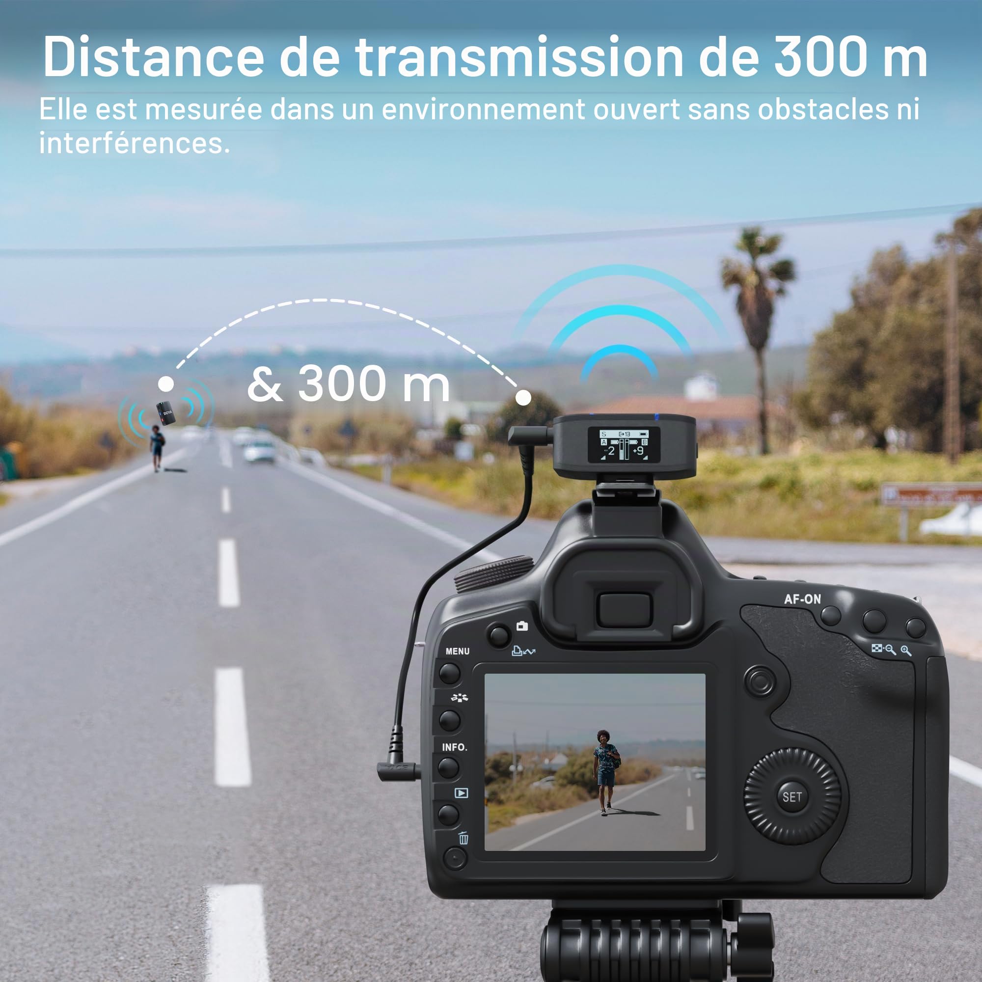 Boya BOYAMIC - Microphone lavalier sans fil pour iPhone, Android, smartphone, caméra, enregistrement embarqué, portée de 200M, micro cravate sans fil à clip pour diffusion vidéo en direct, podcast