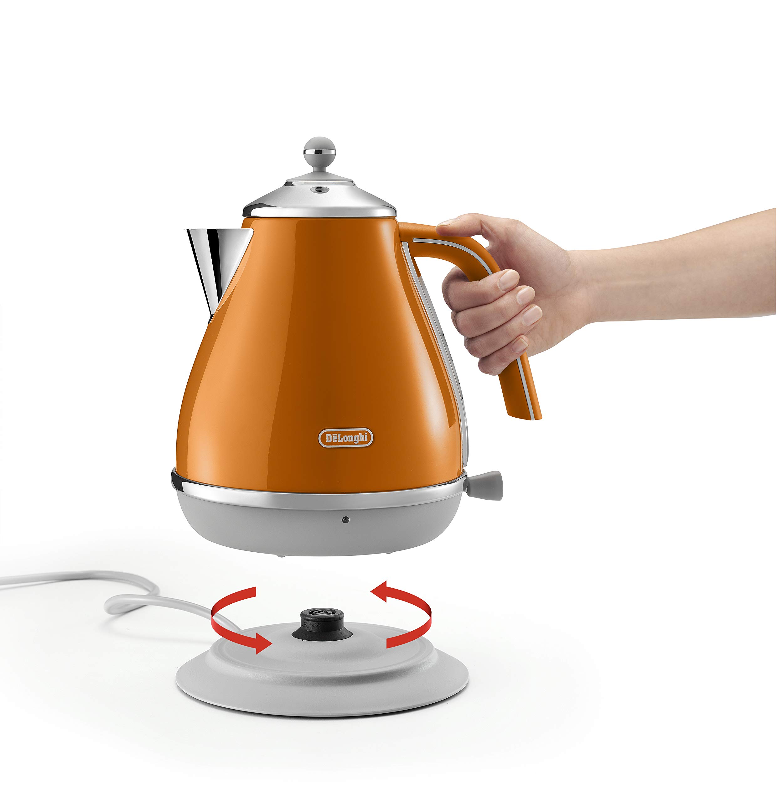 De'Longhi Icona Capitals Electric Kettle, Rome Orange, KBOC2001O