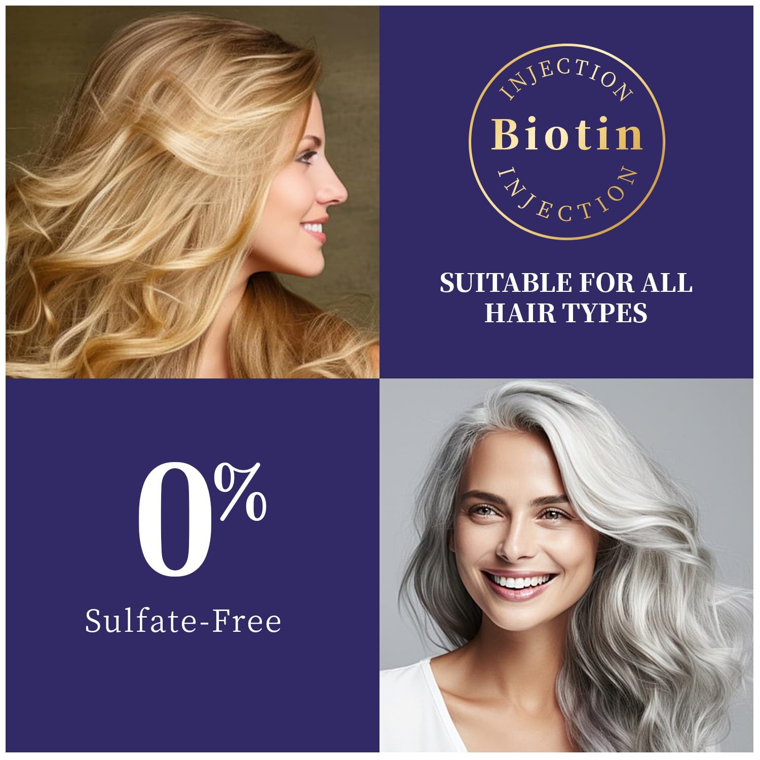 Purple Shampoo and Conditioner Set - Sulfate Free for Blonde, Bleached, Silver, or Brown Highlighted Hair Helps with Bonding, Anti-Brass Toning, Repair, and Hydration 10 oz (Purple Hair Care Set) - Image 5