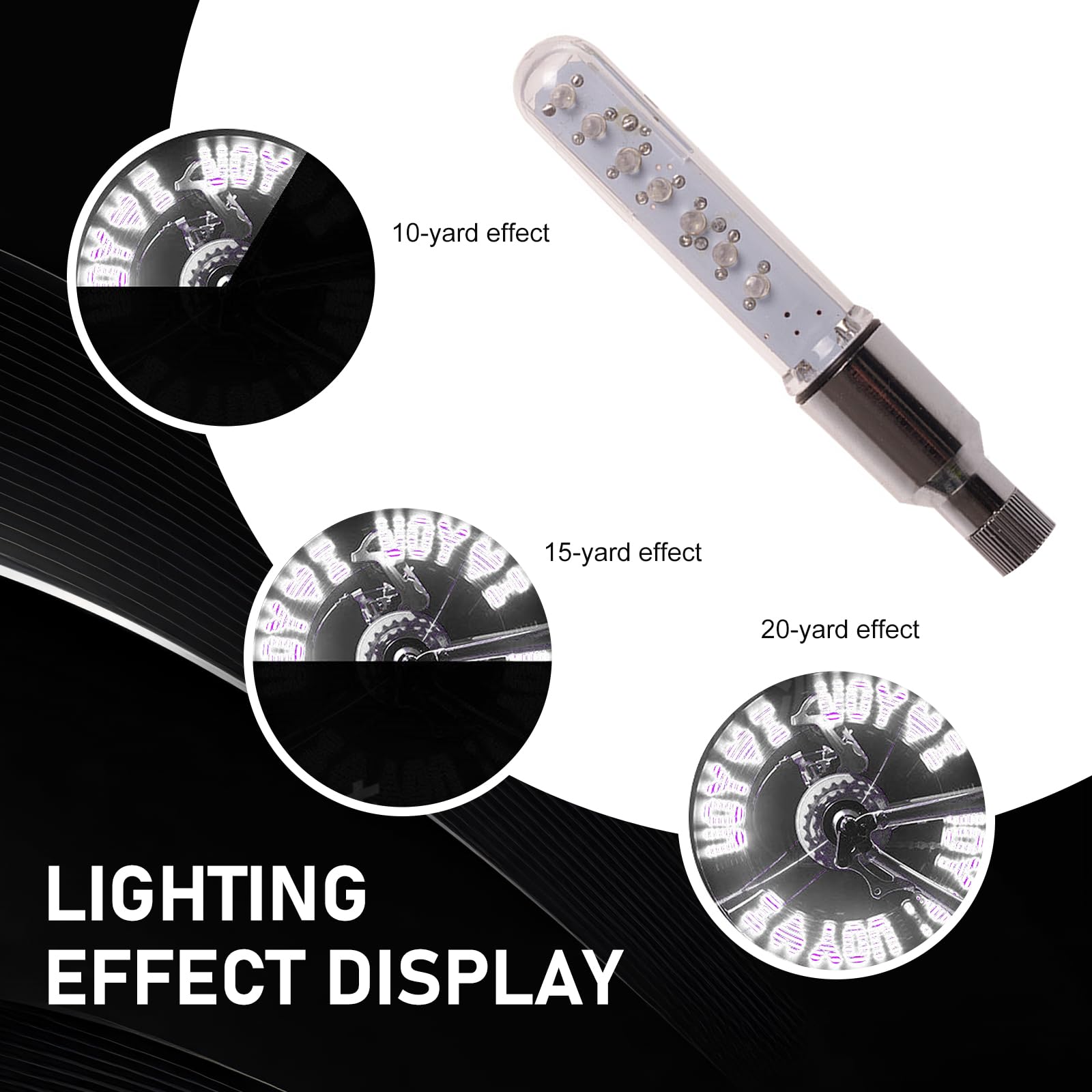 Lot de 2 lumières LED étanches pour roue de vélo, lumières d'avertissement de pneu de VTT, multi-motifs, 9,4 cm, super lumineuses, universelles pour la plupart des vélos (blanc)