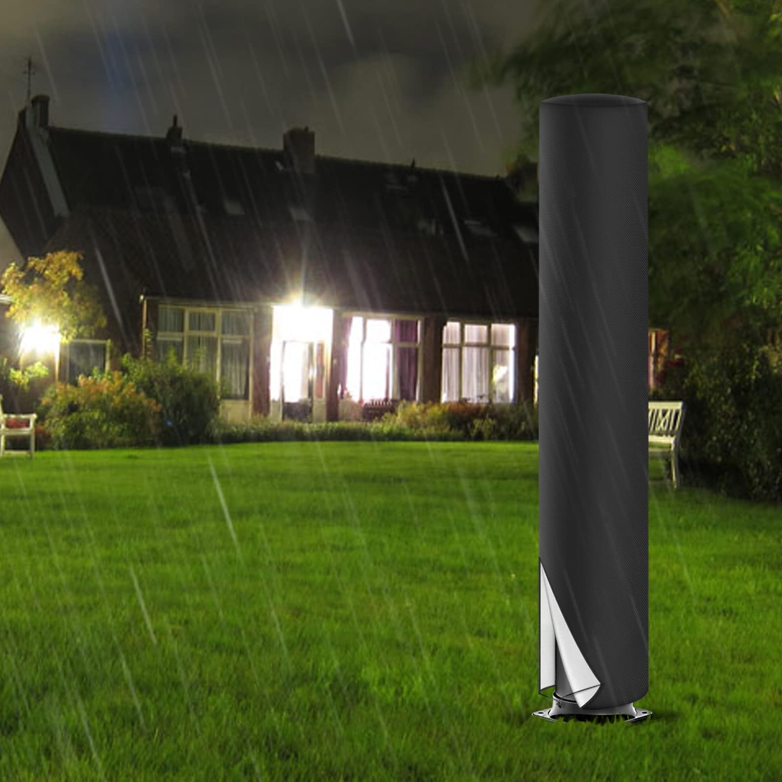 Housse Protection Douche Solaire 245x30cm - 420D Étanche UV Jardin Extérieur Avec Cordon & Poche