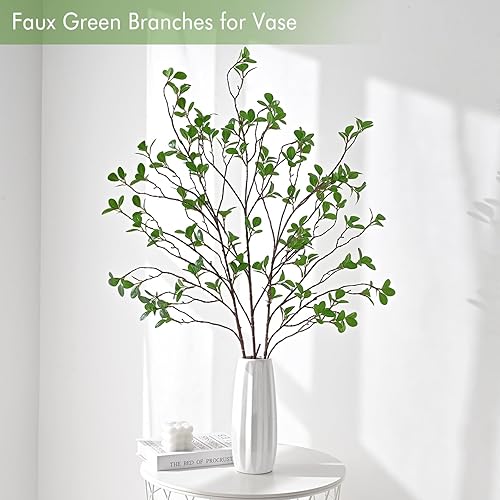 Miniatura 2 de Plantas artificiales 2 piezas de 43.3 pulgadas para jarrones, tallos falsos para mesa, jardín, oficina, decoración del hogar