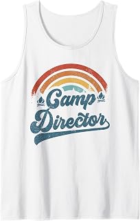 Summer Camp Director Staff Groovy Rainbow Camp Counselor Tank Top