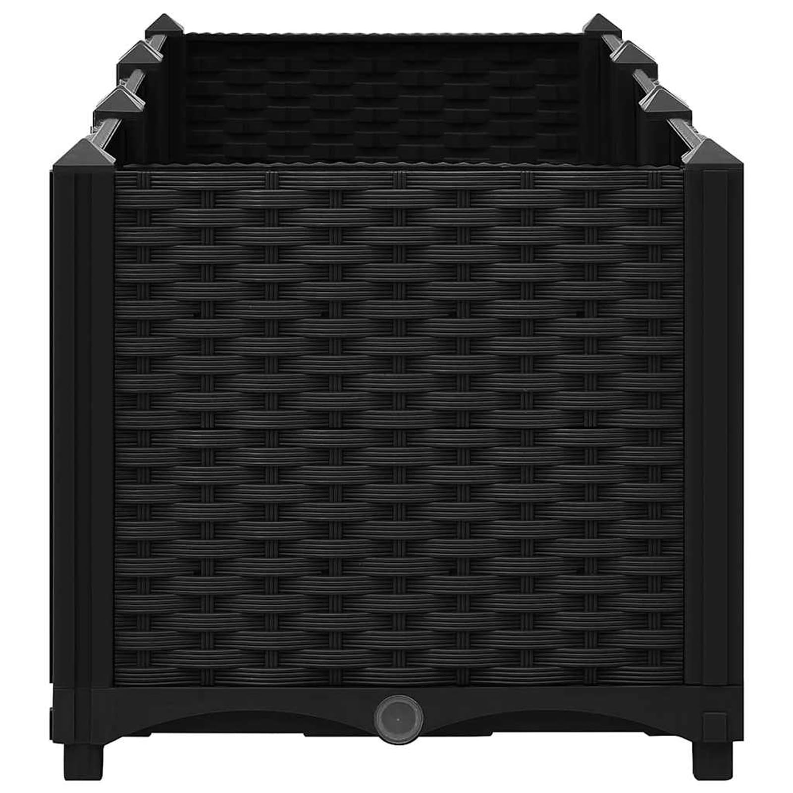 Gecheer Letto Rialzato, Fioriera in Polipropilene 120x40x38 cm per Giardino, Aiuola Rialzata con Ampio Spazio per Piante, Fiori, Orto Domestico, Facile da Montare, Design Elegante Nero