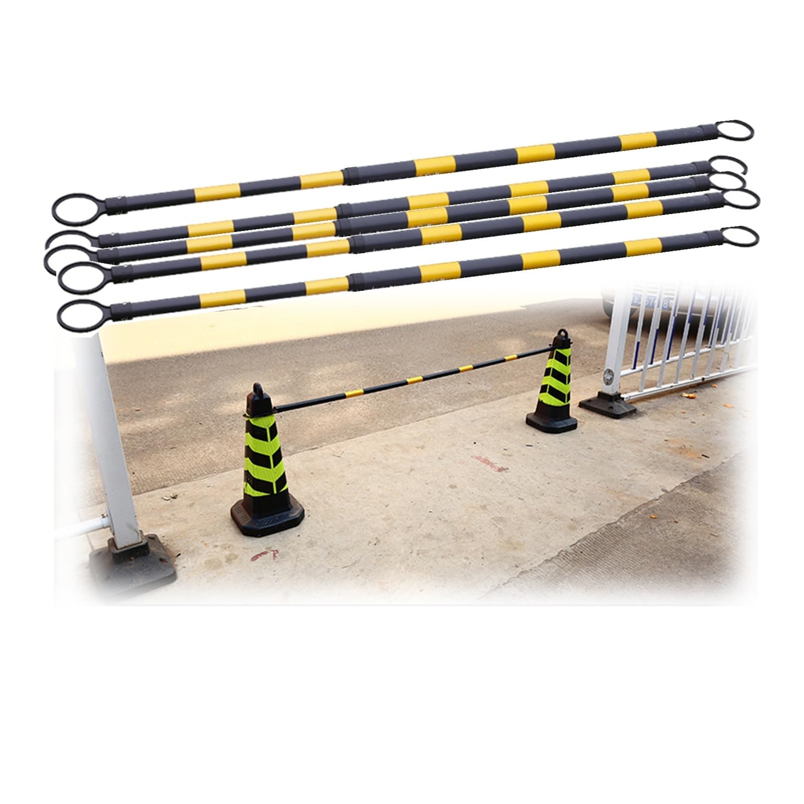 Barre de signalisation télescopique extensible plastique réfléchissant pour cône de sécurité