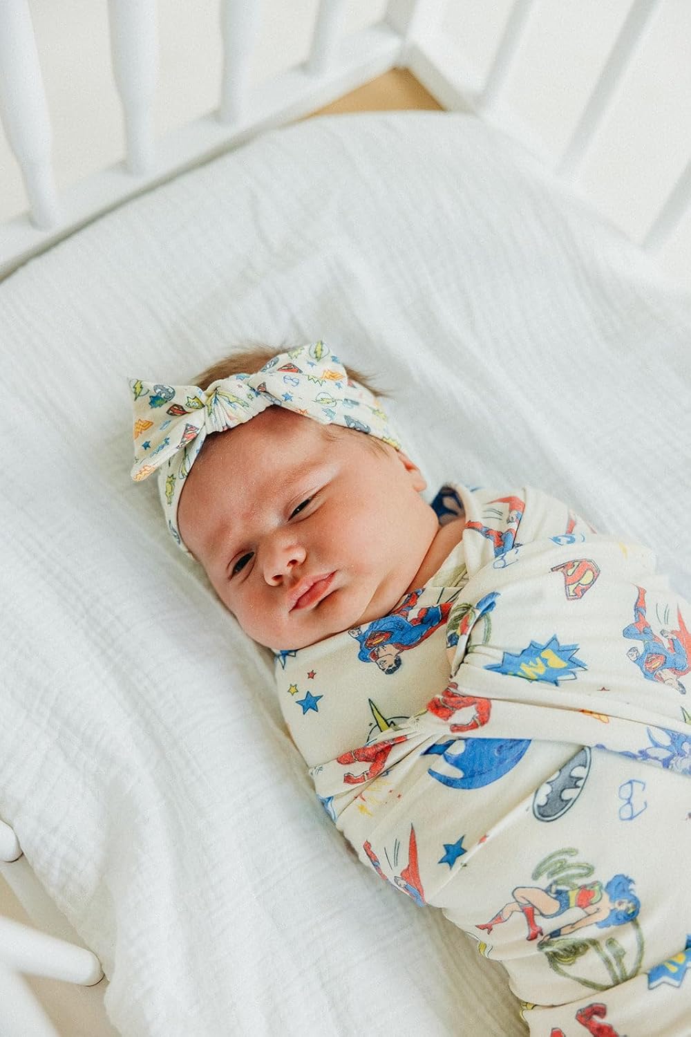 Copper Pearl Baby Bows: Stylish Headbands for Baby Girls, Premium Soft and Stretchy Baby Headbands, Perfect for Newborns, Trendy Designs - Justice League™