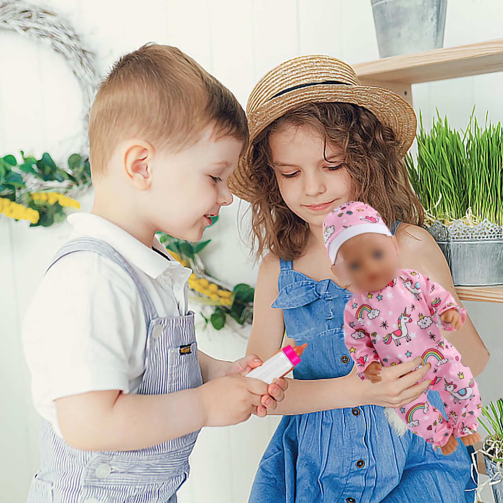 Accessoires pour poupée de bébé, accessoires pour poupée avec vêtements pour poupée, tétine pour poupée, sac à couches pour poupée, cadeau pour fille