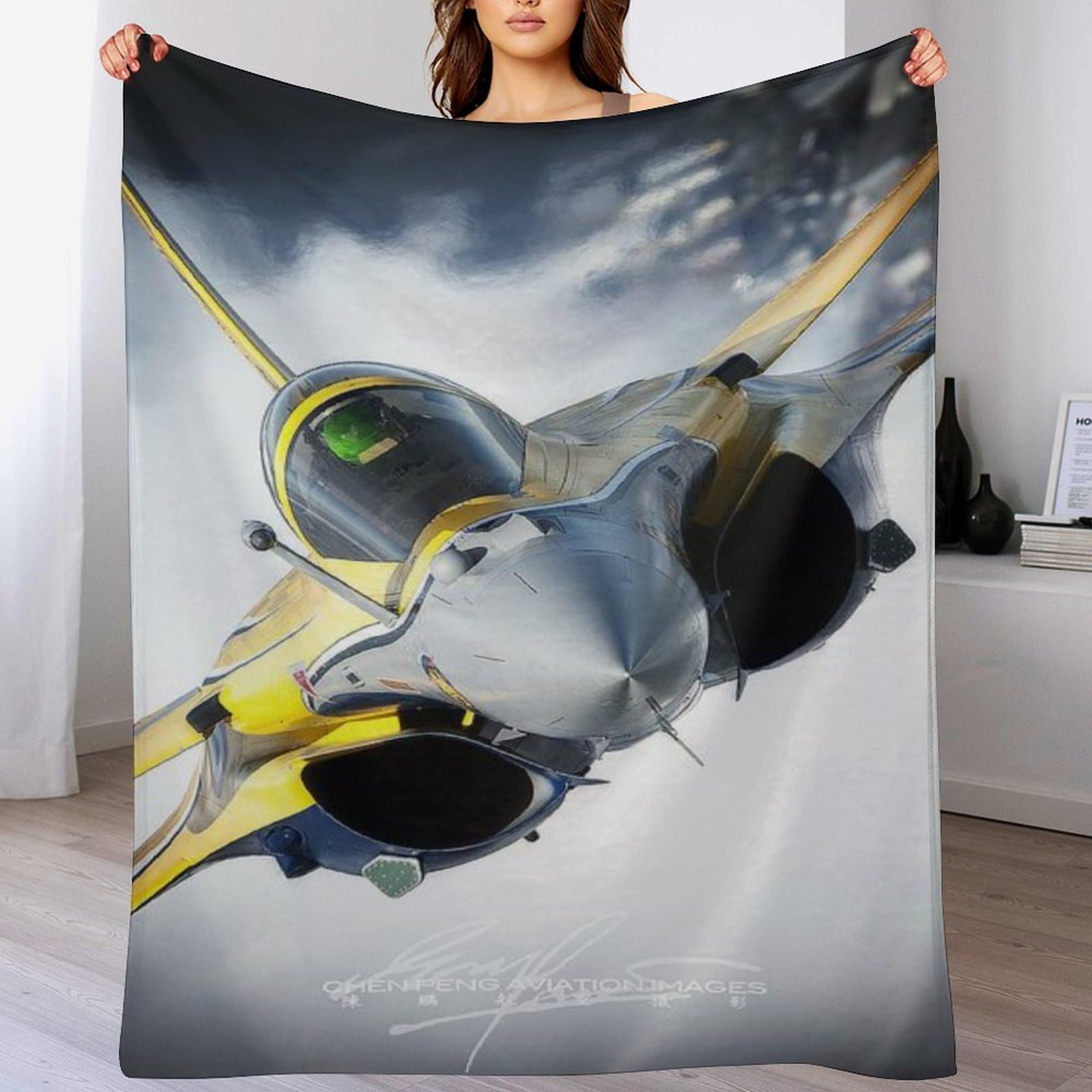 Couverture polaire en flannel 130x180cm pour avion et canapé