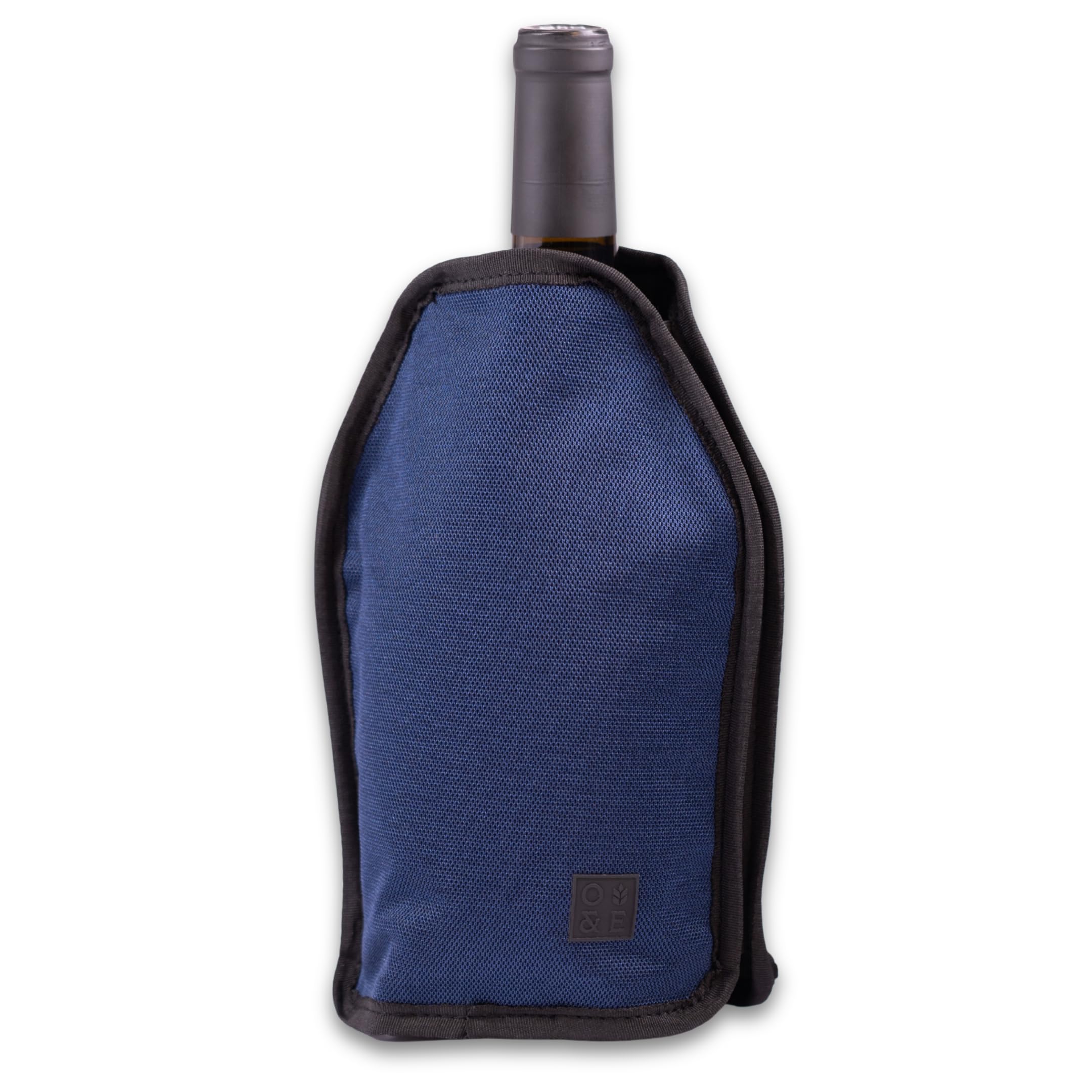 Wine Cooler Sleeve by Oak & Ember – Insulated Portable Bottle Chiller – Fits Wine & Champagne Bottles, Keeps Drinks Cold for Picnics, BBQs & Outdoor Entertaining (Navy Blue)