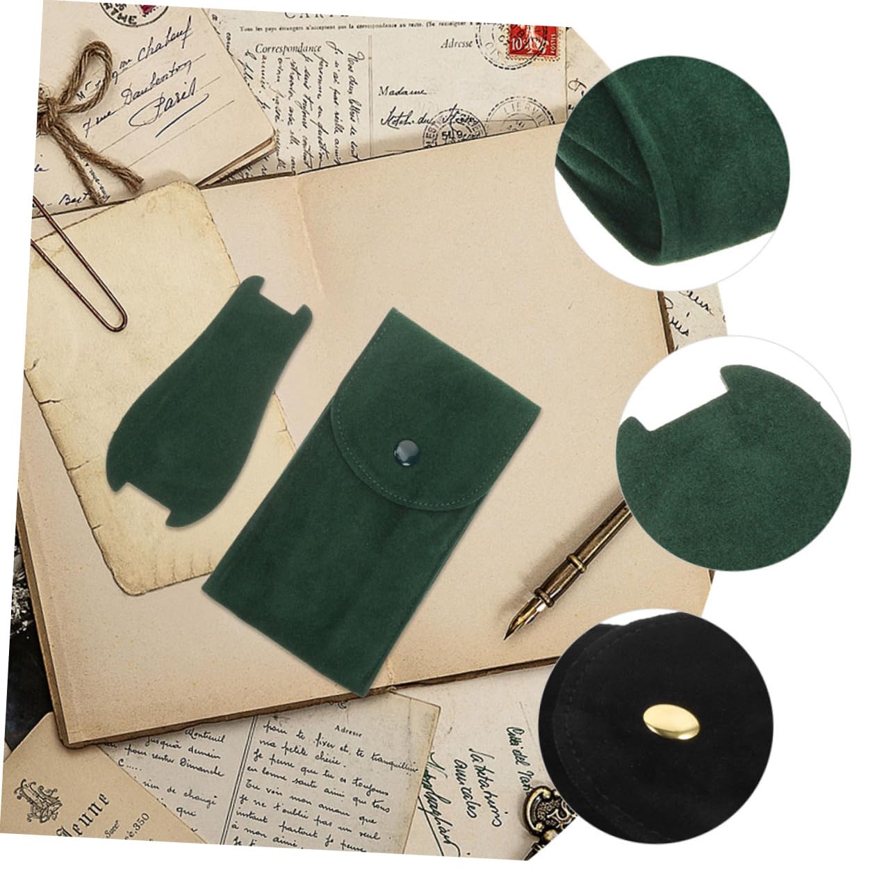 Holibanna 2Pcs Portable Travel Watch Case Stylish Organizer Pouch with Snap Button Closure for Protecting Your Watches the Go