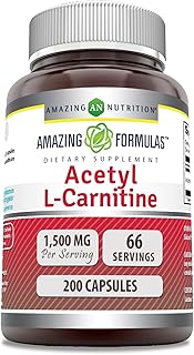 Amazing Formulas Acetyl-Acetyl HCI 1500 Mg | Vegetarian Capsules Supplement | Non-GMO | Gluten-Free | Made in USA (1 Pack | 200 Count)