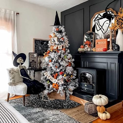 Miniatura 5 de XIMISHOP Falda de árbol de lentejuelas de 48 pulgadas, falda de árbol negra plateada con purpurina para decoración de árbol de Navidad, Halloween,