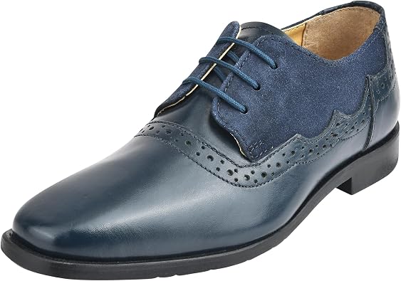Boys Plain & EEL Print Genuine Leather Kids & Toddlers Lace Up Oxford Shoes